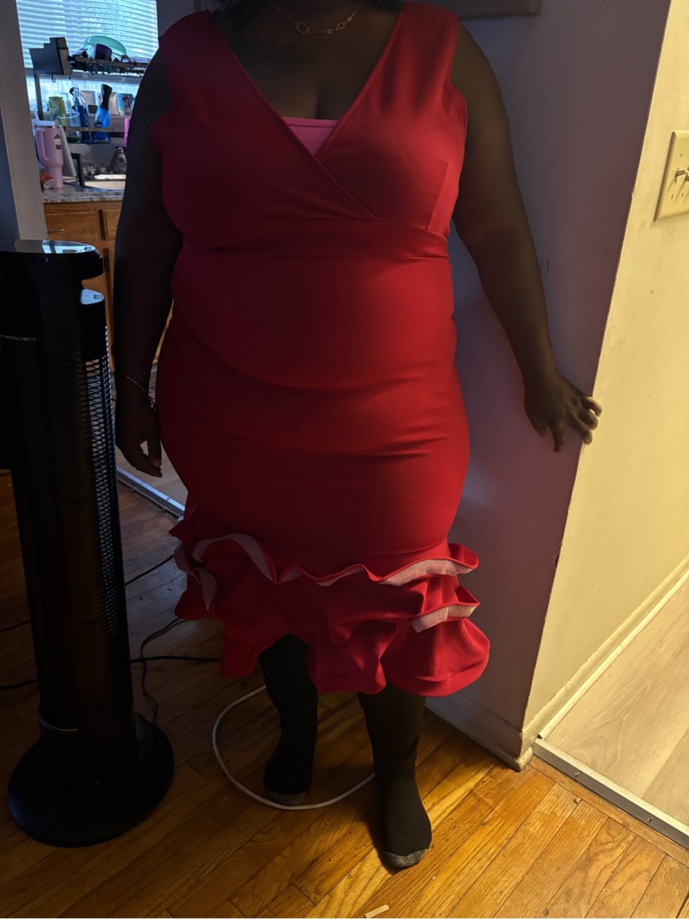 Fashion Nova Red Midi Sheath Dress